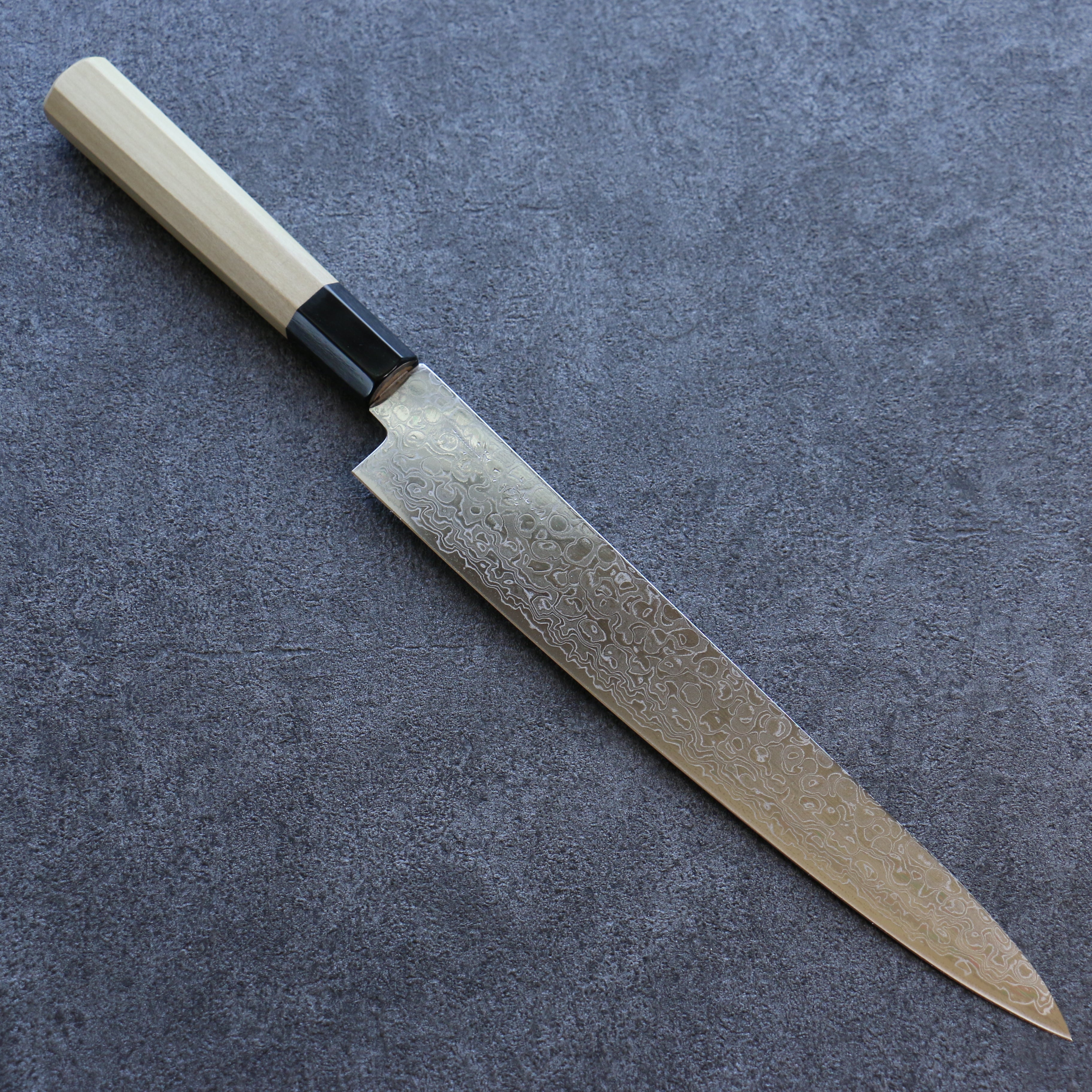 Premium Misuzu AUS10 Damascus Sujihiki Knife 240mm - Handcrafted Japanese Slicing Knife with Magnolia Wood Handle - Perfect for Sushi, Sashimi & Meat Cutting