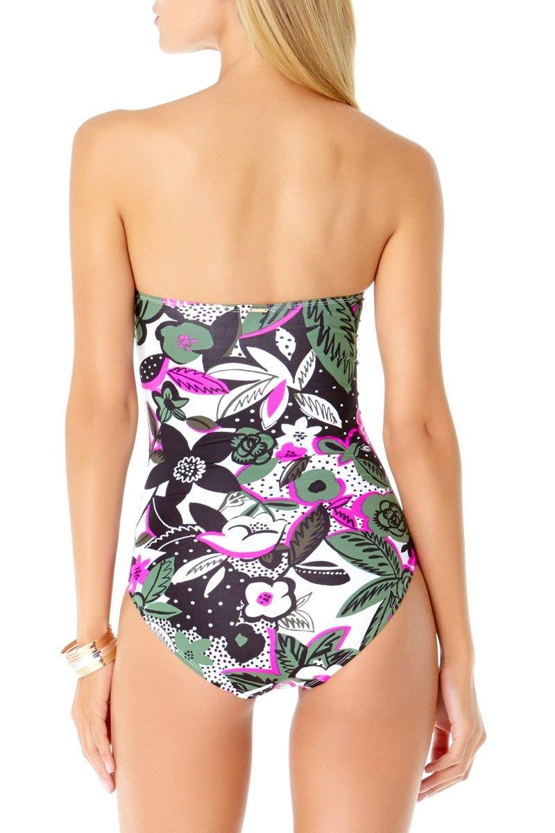 Anne Cole Women's Twist Shirred Bandeau One Piece Swimsuit - Sexy Ruched Monokini for Beach, Pool & Vacation | Plus Size Swimwear for Women