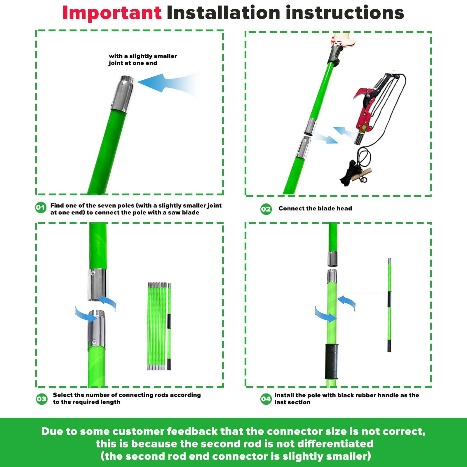 26.5FT Extendable Pole Saw for Tree Trimming - Manual Long Handle Tree Pruner with Dual Cutting System & Storage Bag - Perfect for Gardening, Landscaping and Outdoor Branch Cutting