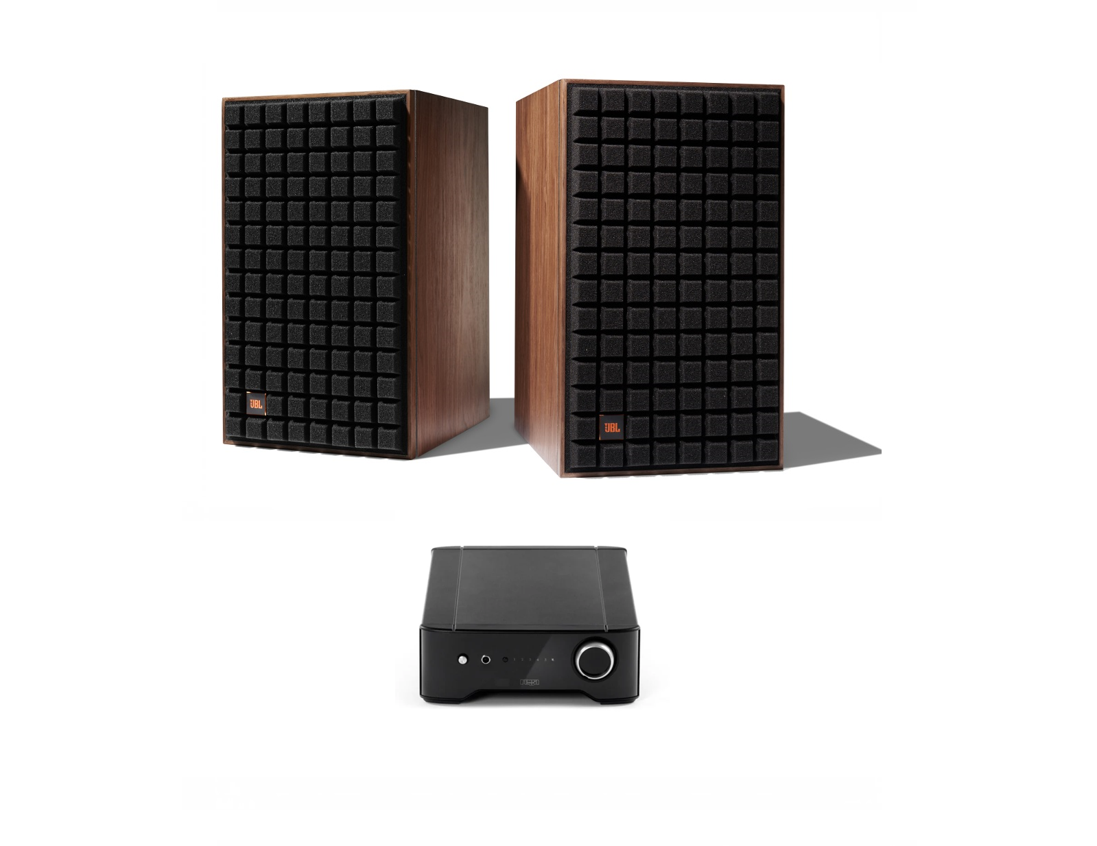 JBL L82 Classic 8 Inch 2-Way Bookshelf Speakers Pair with Rega Brio Integrated Amplifier - Hi-Fi Audio System for Home Theater, Music Listening & Studio Monitoring