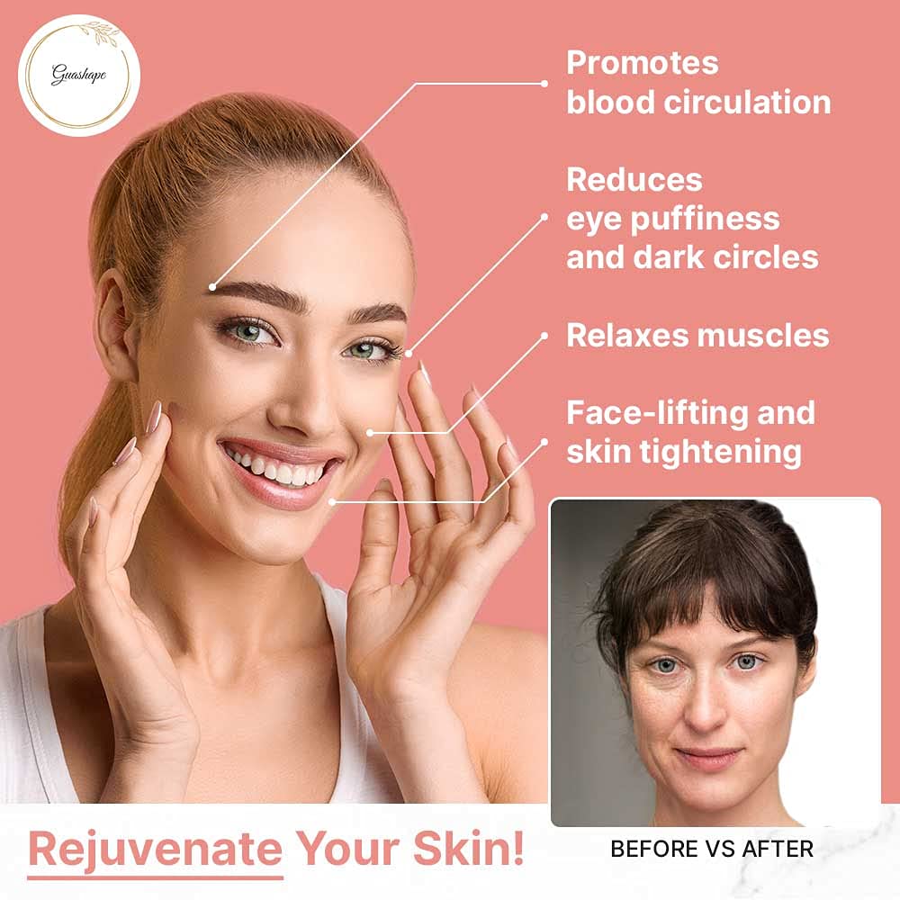 Premium Gua Sha Facial Tools Set - Stainless Steel (Rose Gold) & Rose Quartz Stone for Skin Care, Lymphatic Drainage & Anti-Aging - Perfect for Home Spa, Self-Care Routine & Gift Giving