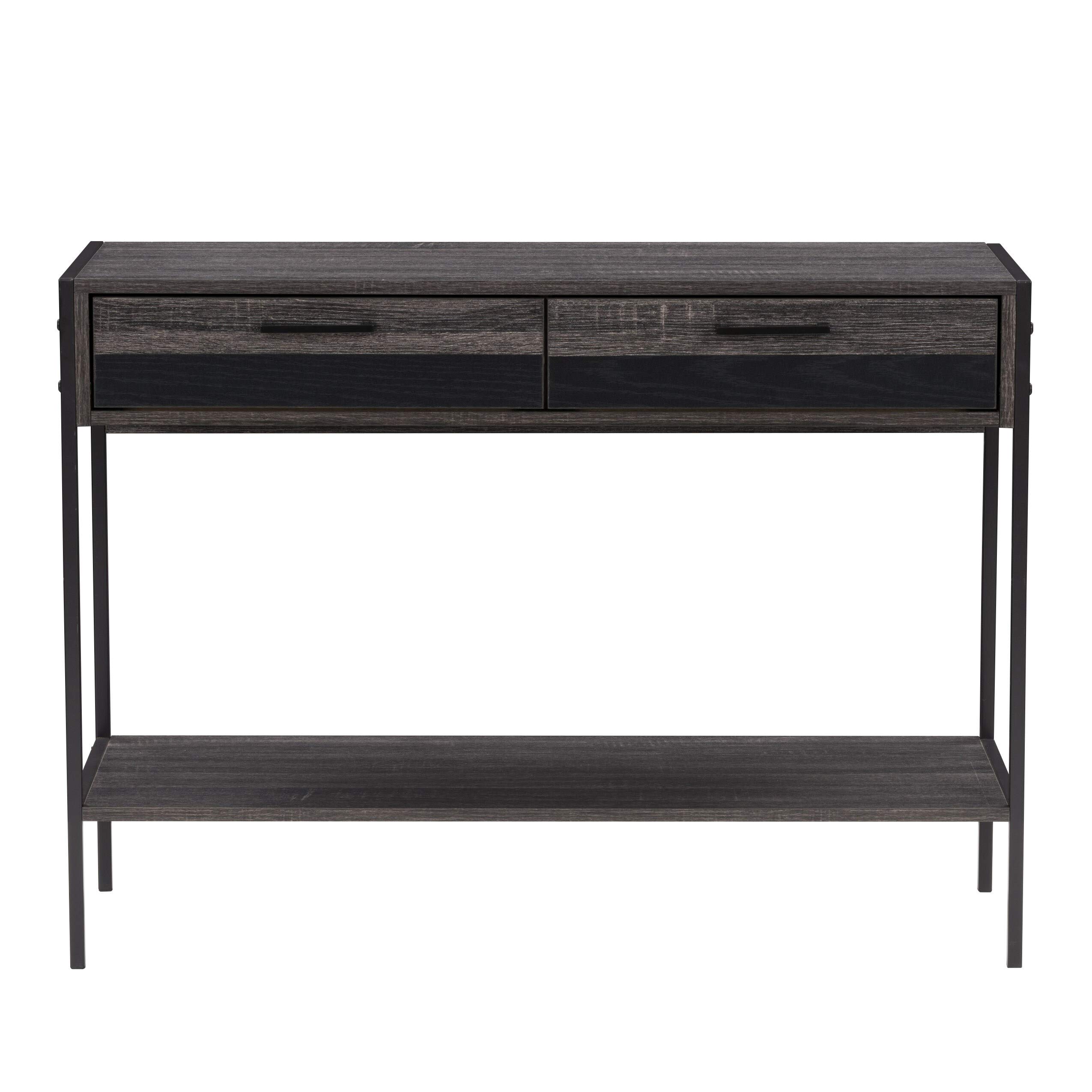 Distressed Carbon Gray Entryway Table - Rustic Wood Console Table for Hallway, Living Room & Foyer - Perfect for Storage & Home Decor