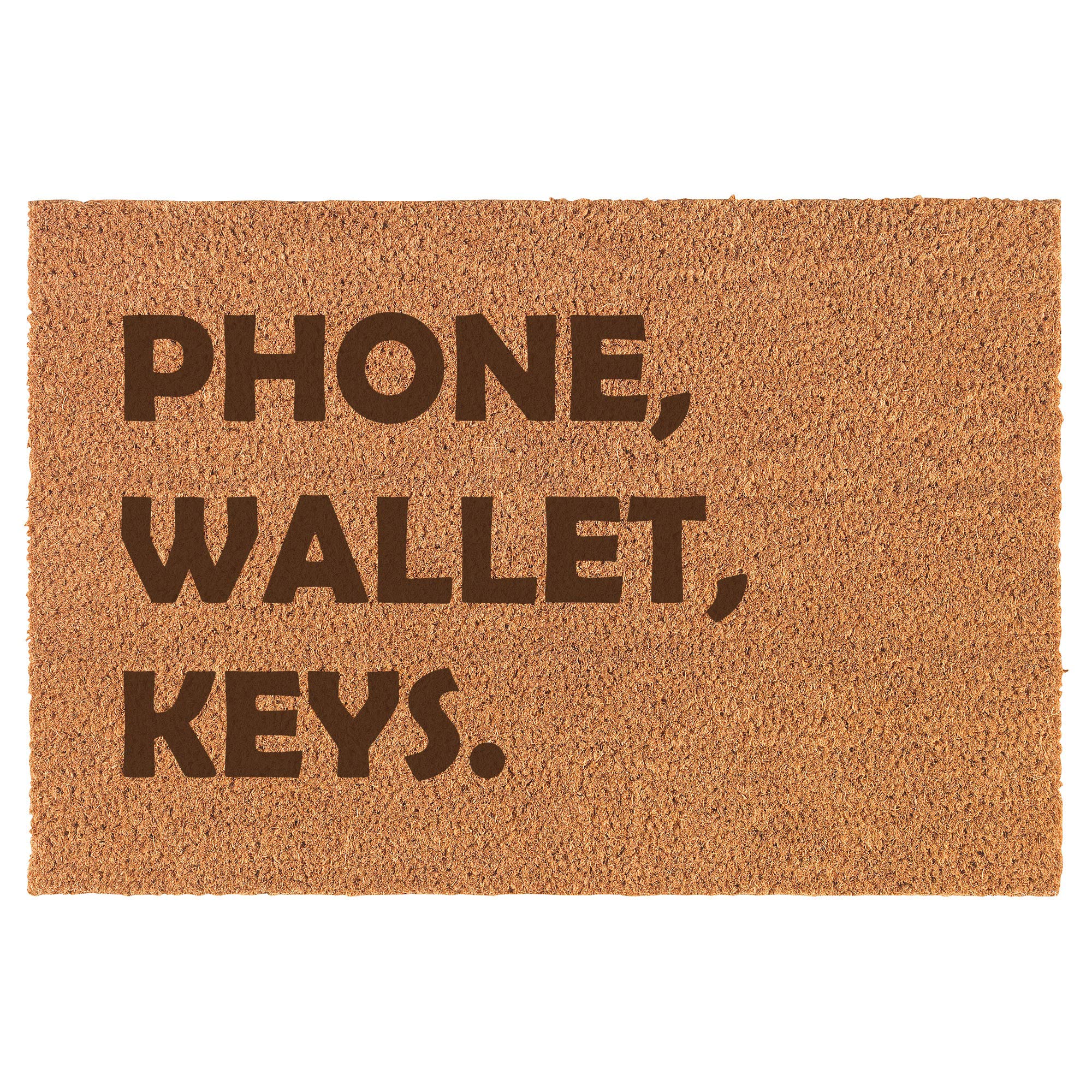 Natural Coir Door Mat for Entryway - Non-Slip, Durable Welcome Mat for Home & Office - Perfect for Holding Phones, Wallets & Keys - Ideal for Front Door, Porch, and Mudroom Use