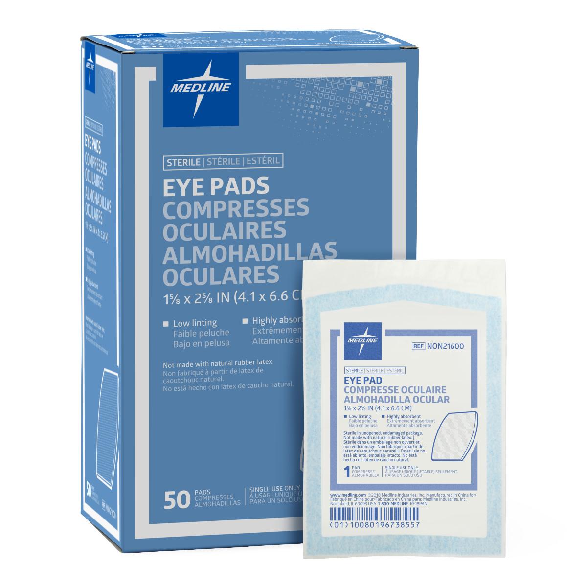 Sterile Eye Pads for First Aid & Wound Care - Soft Gauze Eye Cover for Post-Surgery, Dry Eyes & Protection - 50 Count Box (Medical Grade, Latex-Free) | Perfect for Hospitals, Clinics & Home First Aid Kits