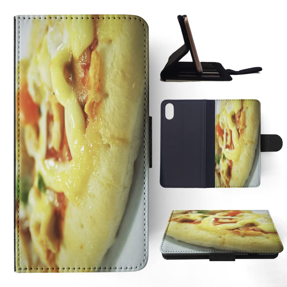 Italian Pizza Design Flip Wallet Phone Case for Apple iPhone X & Xs - Stylish Protective Cover for Everyday Use, Travel & Work