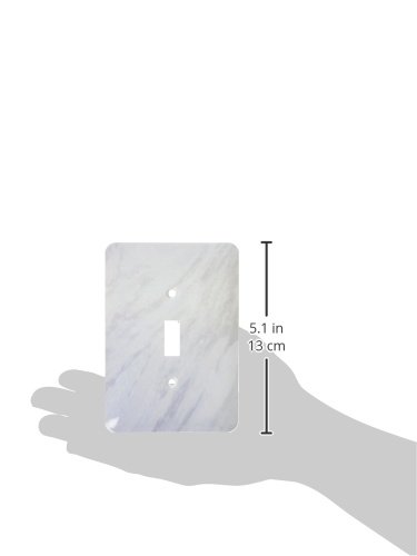 3D Rose Gray Marble Print Light Switch Cover - Smooth White & Light Grey Stone Texture Photo Print - Perfect for Home, Office, Kitchen, Bathroom Decor