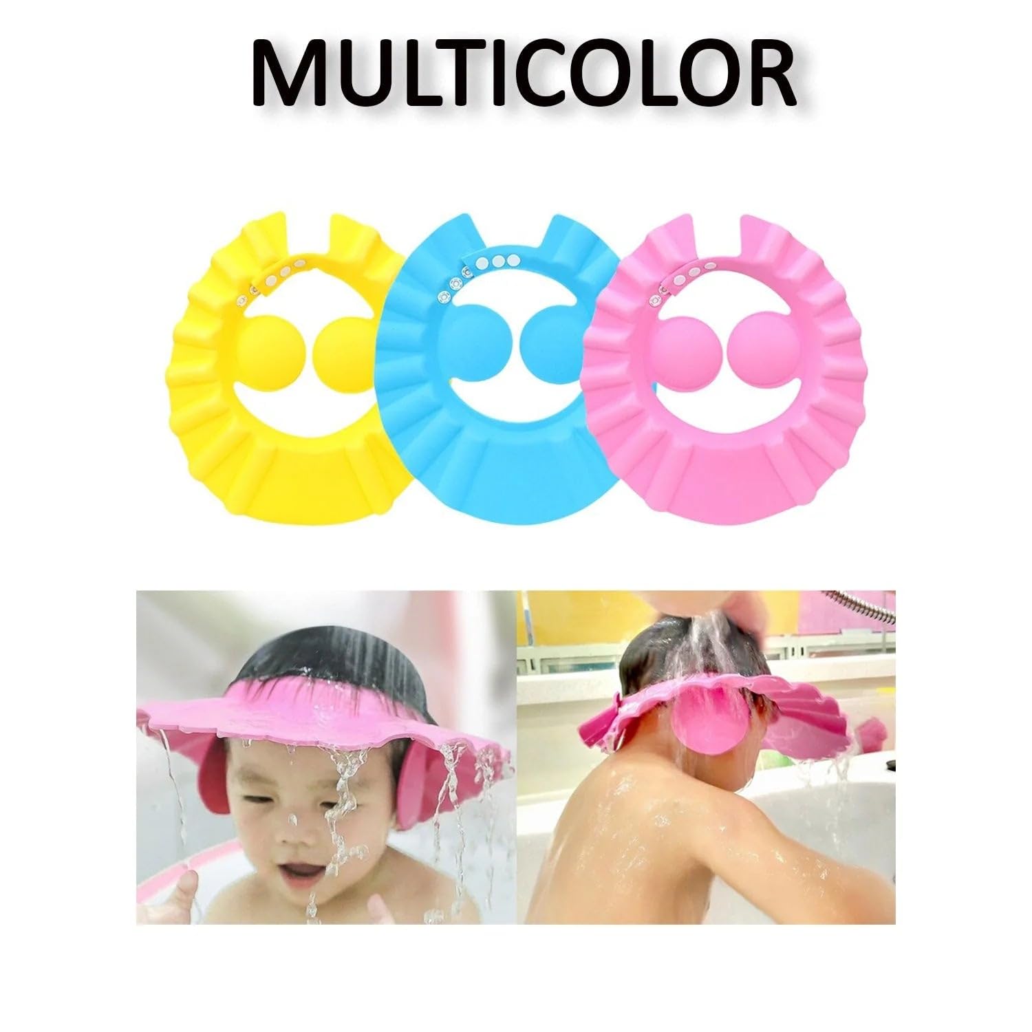 Adjustable Soft Baby Shower Cap for Safe Hair Washing - Waterproof Bathing Hat Protects Eyes & Ears from Water - Perfect for Infants & Toddlers During Bath Time, Swimming, and Spa Days