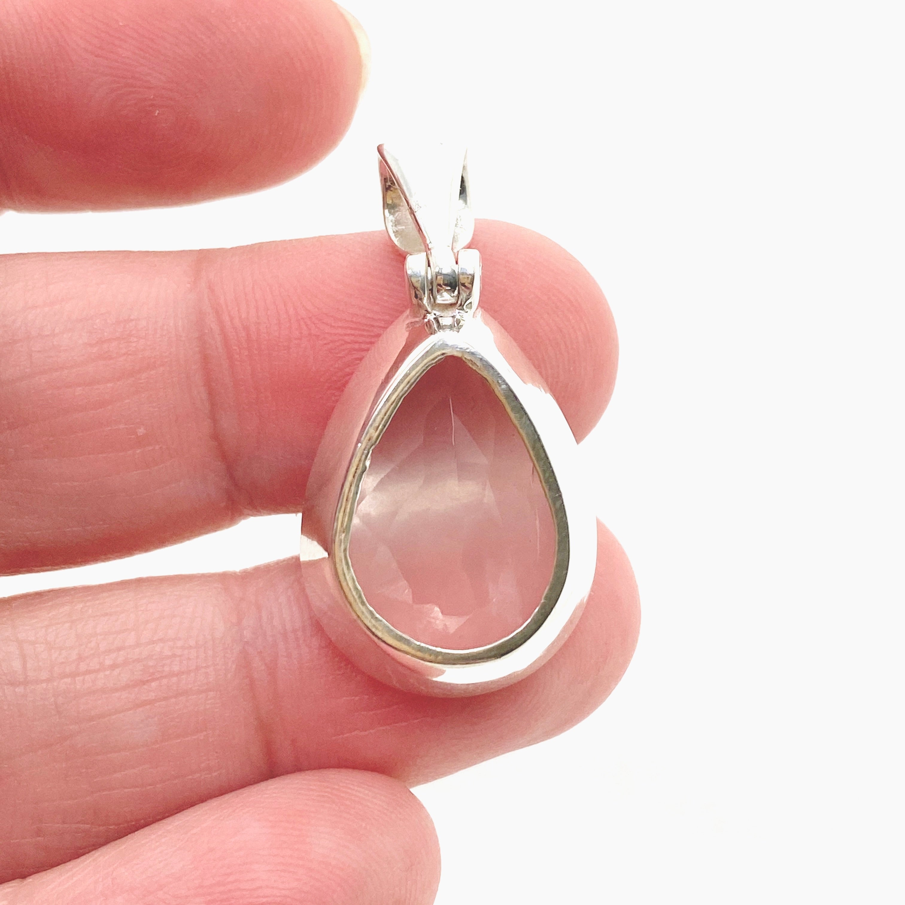 Rose Quartz Teardrop Faceted Pendant Necklace - Natural Gemstone Jewelry for Women - Perfect for Meditation, Healing & Everyday Elegance
