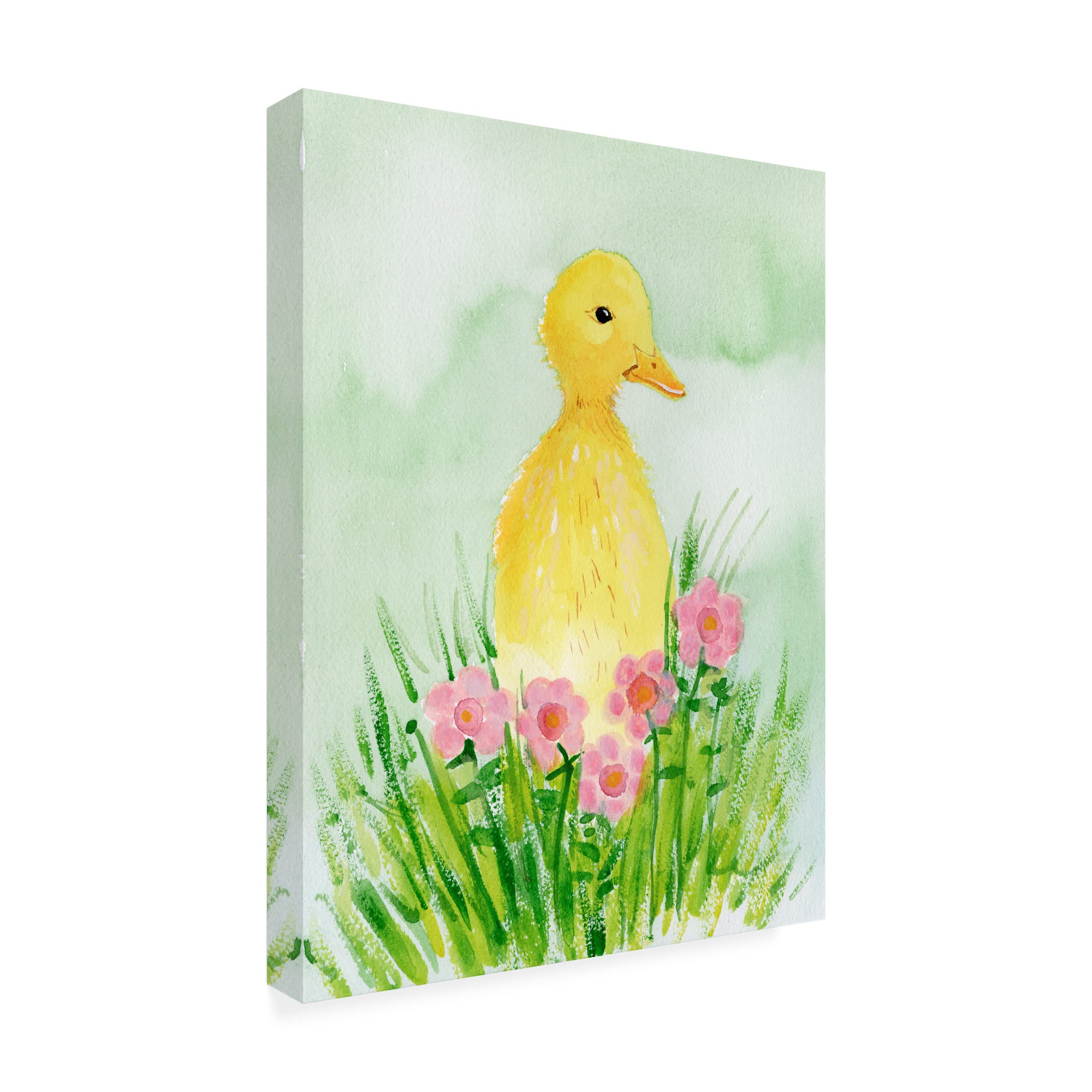 Trademark Fine Art 'Baby Spring Animals III' Canvas Art by Alicia Ludwig - Cute Nursery Decor, Baby Room Wall Art, Perfect for Kids' Bedroom & Playroom