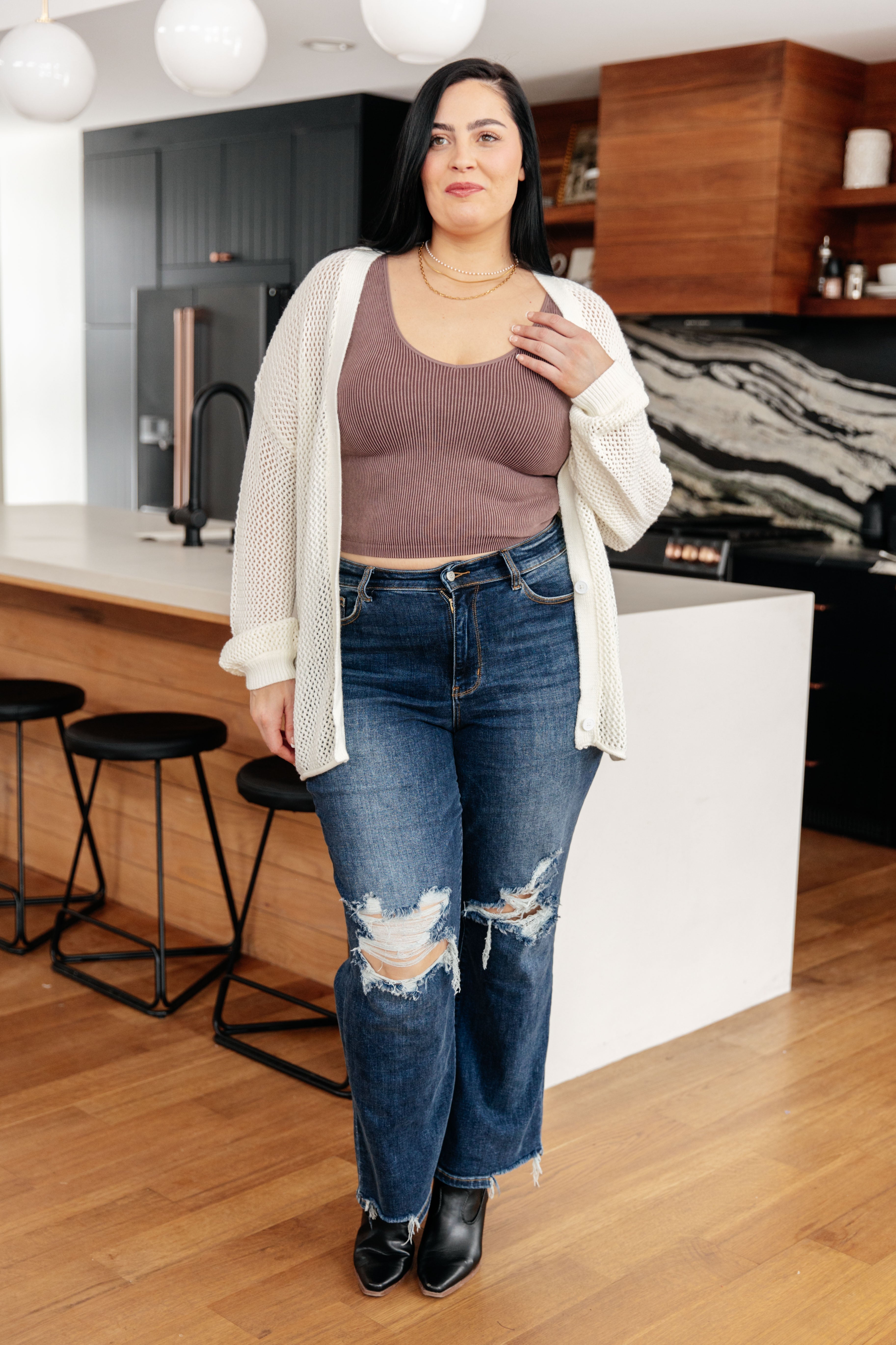 Cozy Cottage Cardigan for Women - Soft Knit Sweater with Pockets, Long Sleeve Open Front Cardigan (Perfect for Fall, Winter, Office & Casual Wear)