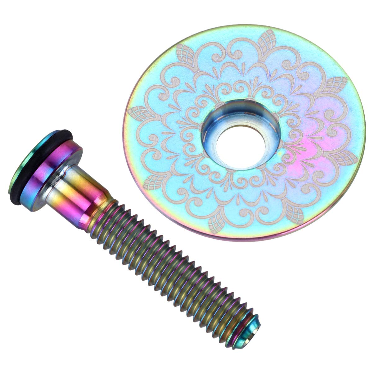 Premium Titanium Alloy Bicycle Headset Top Cap Bolts - Compatible with Mountain Bikes & Road Bikes (MTB/RB) - Durable Screw Style Design for Secure Stem Adjustment - Perfect for Cycling Enthusiasts & Bike Maintenance
