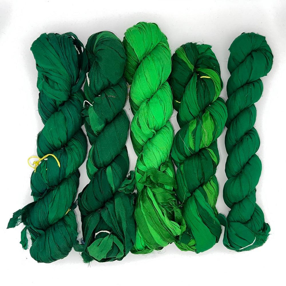 Handmade Recycled Sari Silk Chiffon Ribbon Yarn - Eco-Friendly Crafting Material for Knitting, Crochet & DIY Jewelry Making | Perfect for Scarf, Shawl & Home Decor Projects