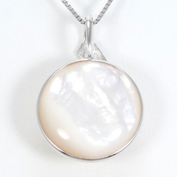 14K White Gold Mabe Pearl and Diamond Pendant Necklace for Women - Elegant Bridal Jewelry, Anniversary Gift, Wedding Party Accessory
