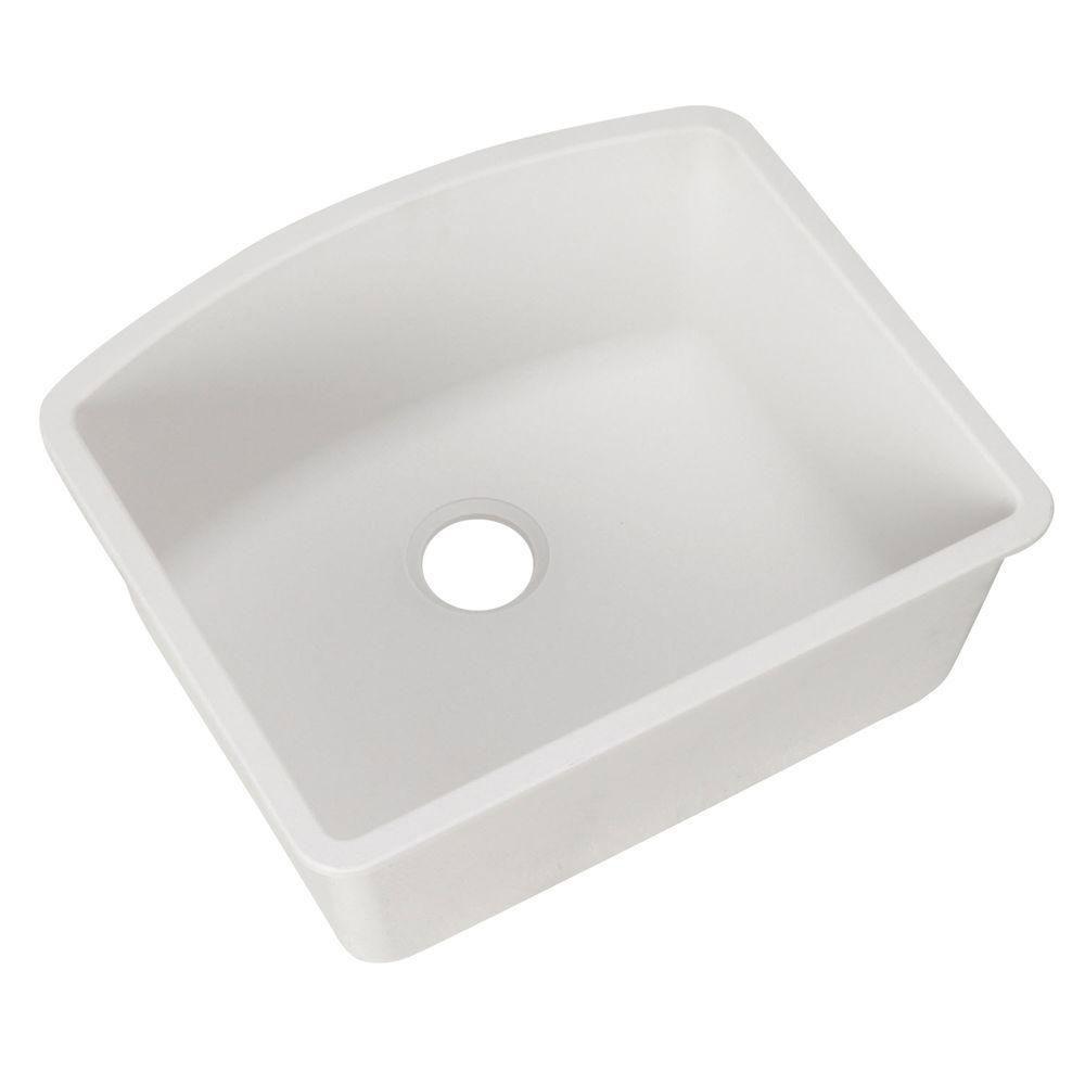 Blanco Diamond Undermount Composite 24x20.8x10 Inch Single Bowl Kitchen Sink in White - Perfect for Modern Kitchens & Food Prep Areas (Model 715717)