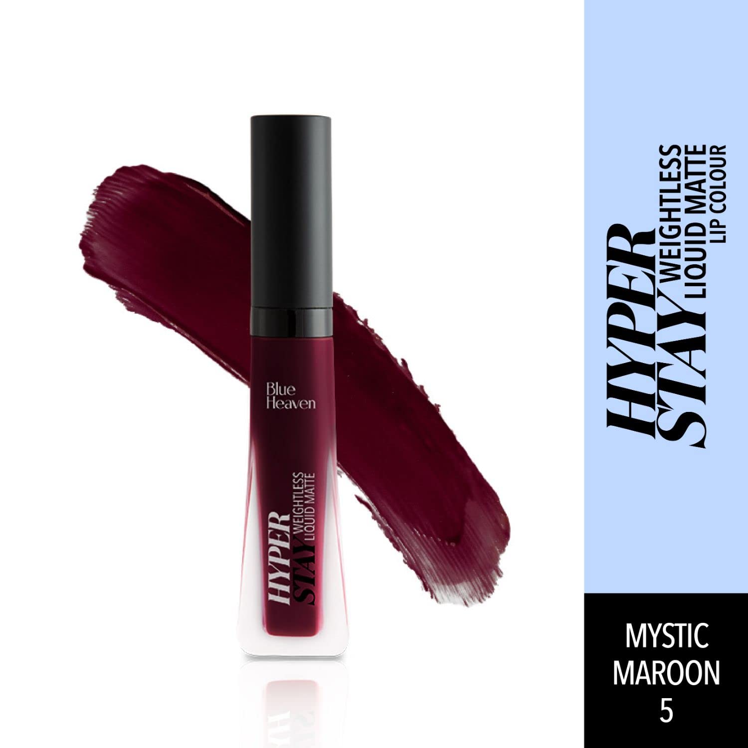 Blue Heaven Lash Twist Volumizing Mascara in Black (12ml) & Hyperstay Weightless Matte Liquid Lipstick in Mystic Maroon-05 (6ml) - Long Lasting Makeup Combo for Day to Night Looks