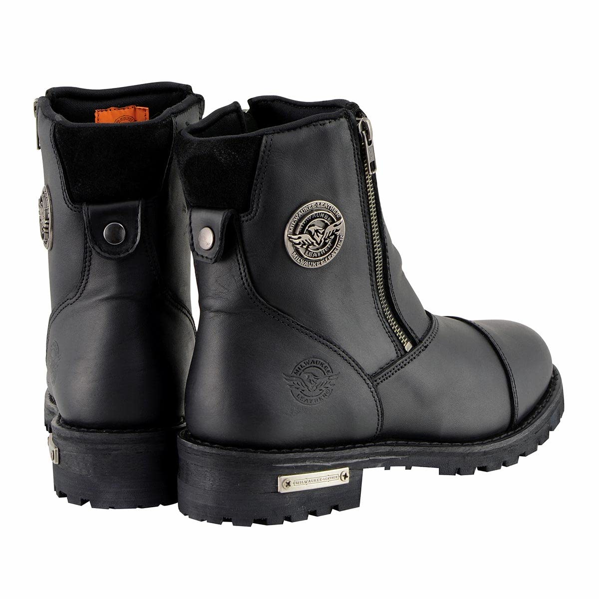 Milwaukee Leather Women's Black Premium Leather Motorcycle Boots - Double Sided Zipper, Comfortable Riding Boots for Harley & Cruiser Bikes (MBL202) | Perfect for Long Rides & Biker Events