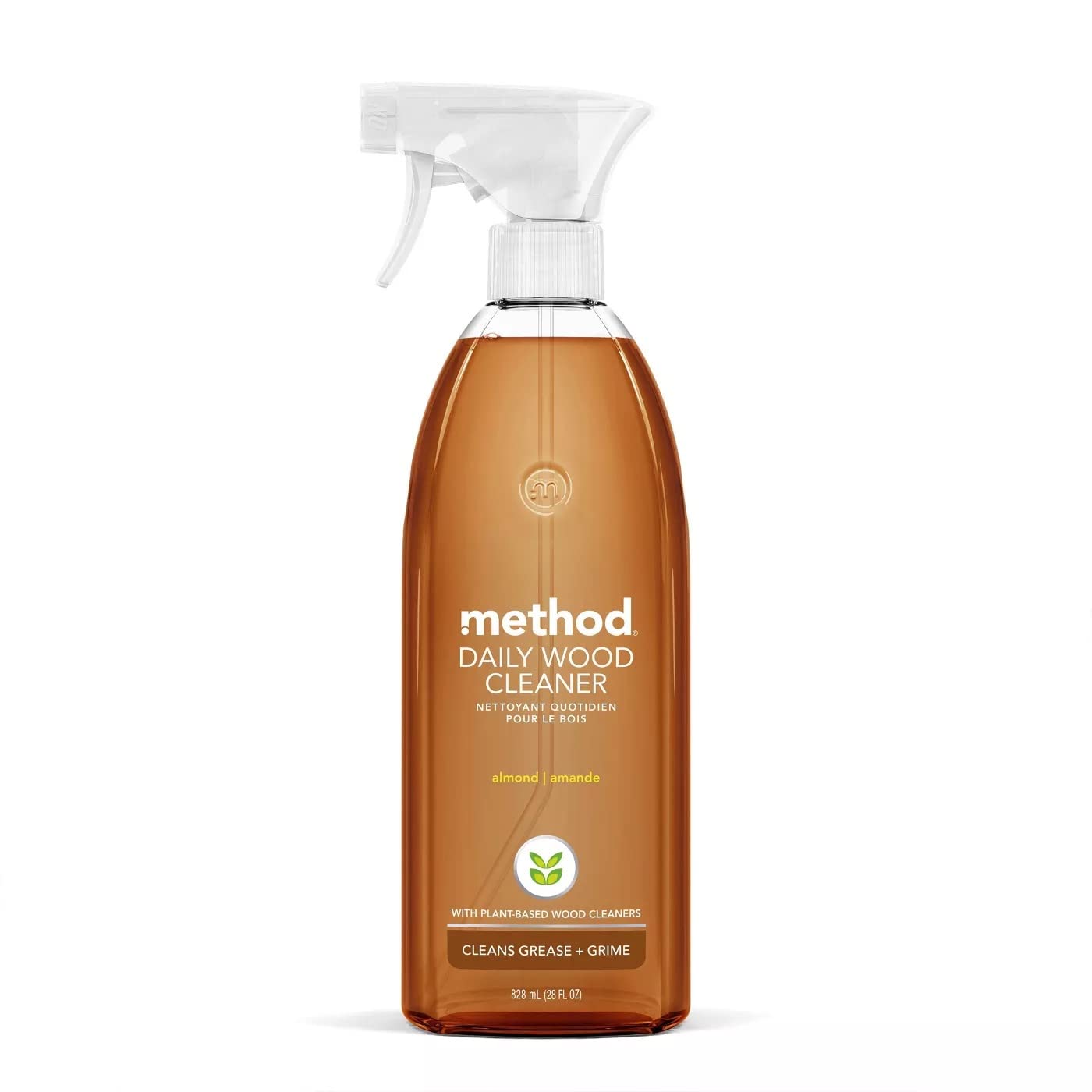 Method Almond Daily Wood Cleaner 28 Fl Oz - Natural Wood Polish & Cleaner for Furniture, Floors & Cabinets - Safe for Kitchen & Dining Room Use