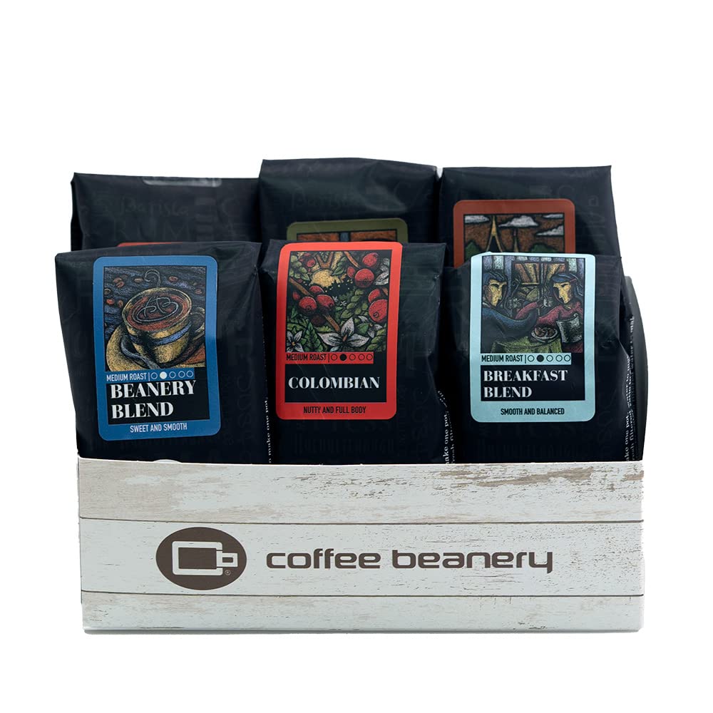 Premium Right Roast Coffee Sampler - 6 Single Pot Sample Bags (Light, Medium & Dark Roast) | Gourmet Coffee Gift Set for Home, Office & Camping Brewing