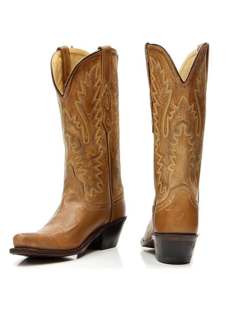Old West LF1529 Women's Size 12 Fashion Snip Toe Cowgirl Boots in Tan - Perfect for Western Rodeo, Country Dancing & Casual Outfits