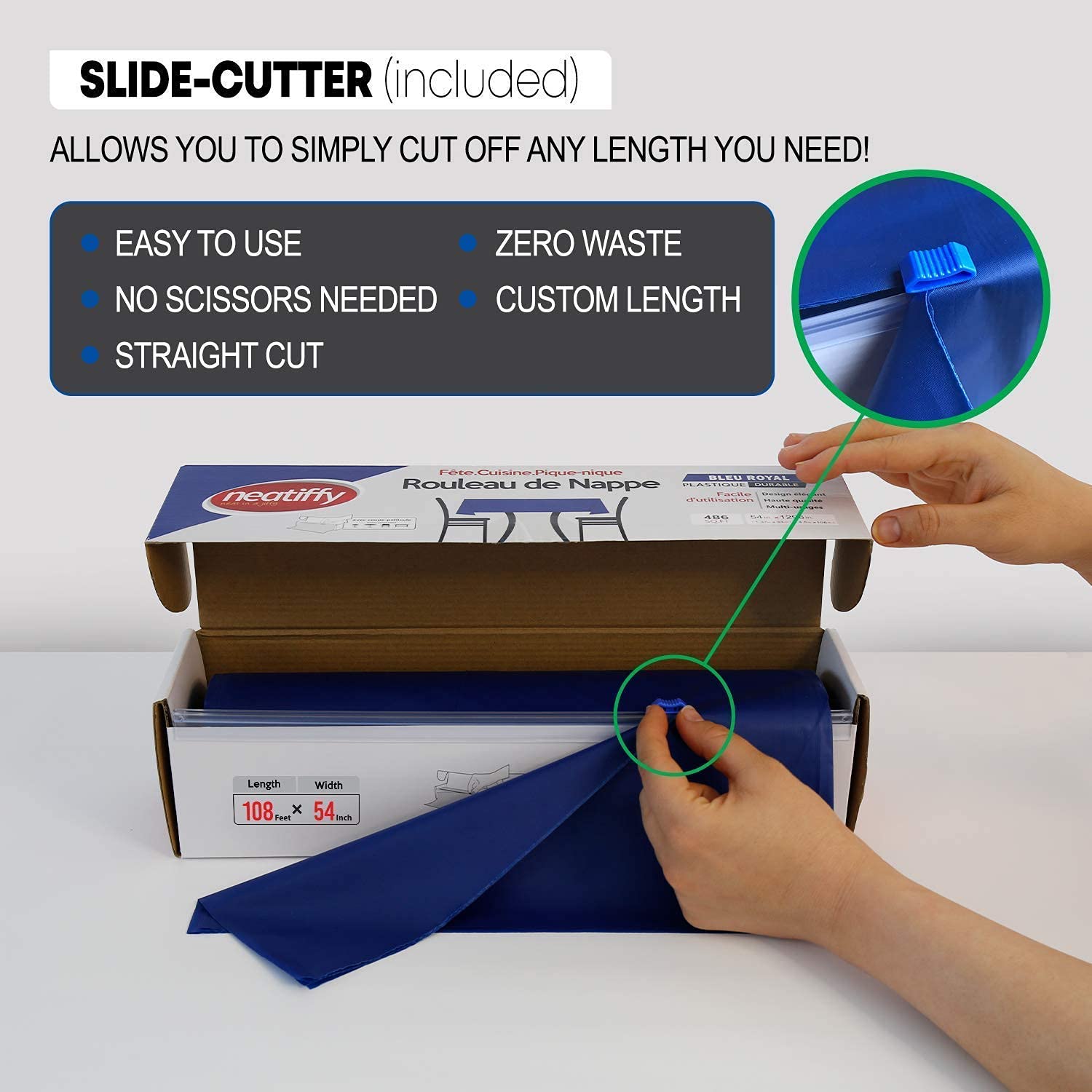 Neatiffy Disposable Plastic Tablecloth Roll - 54
