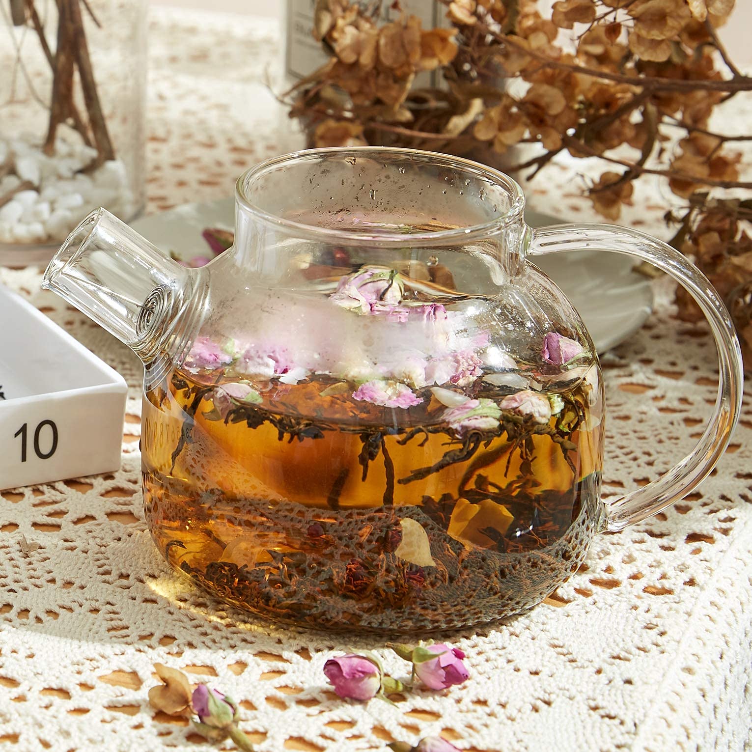 Premium Lapsang Souchong Black Tea with Pink Roses - Aromatic Rose Black Tea Blend for Afternoon Tea | Perfect for Relaxation, Gift Giving & Tea Parties