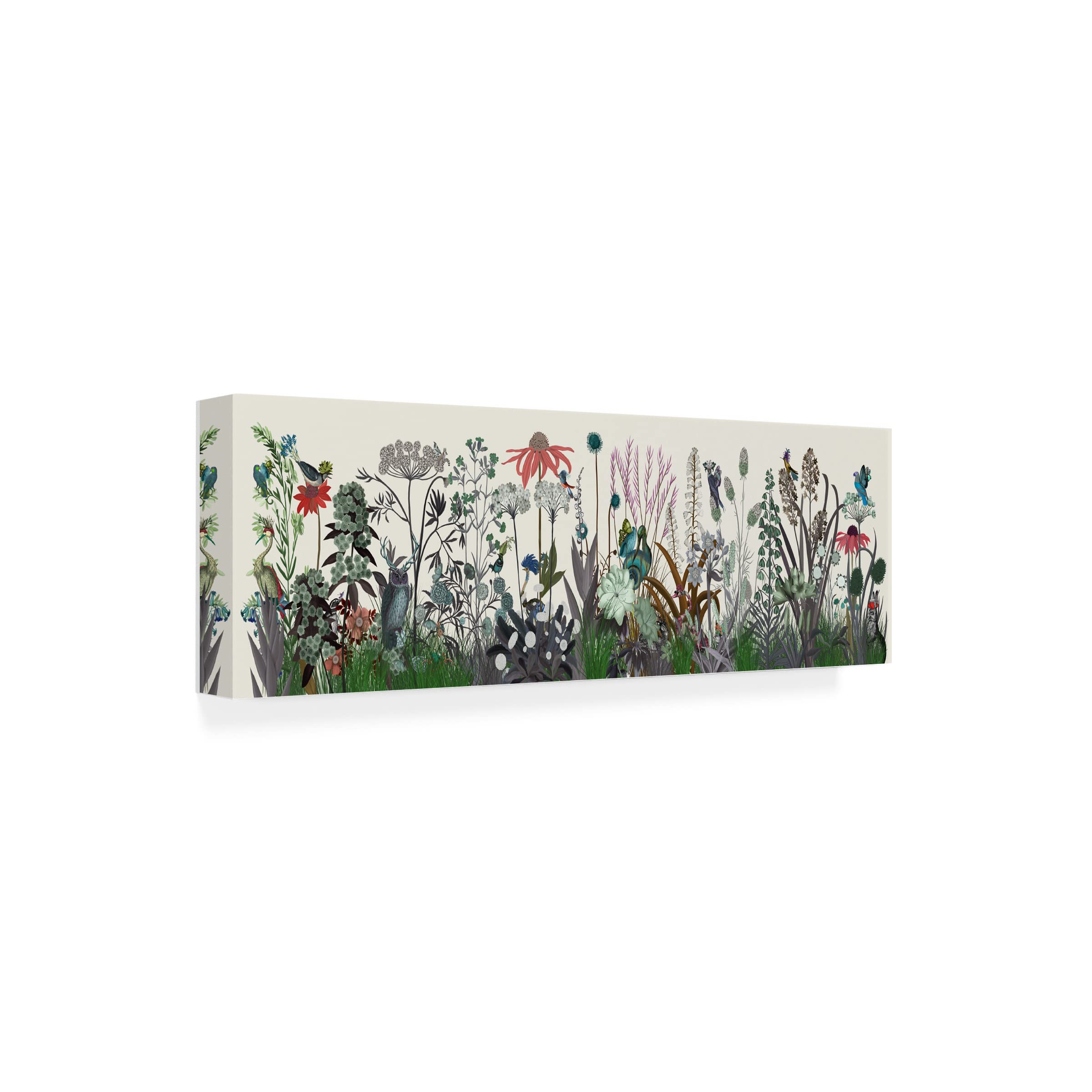 Fab Funky 'Wildflower Bloom' Canvas Wall Art Print - Vibrant Floral Home Decor for Living Room, Bedroom & Office - Ready to Hang Framed Painting