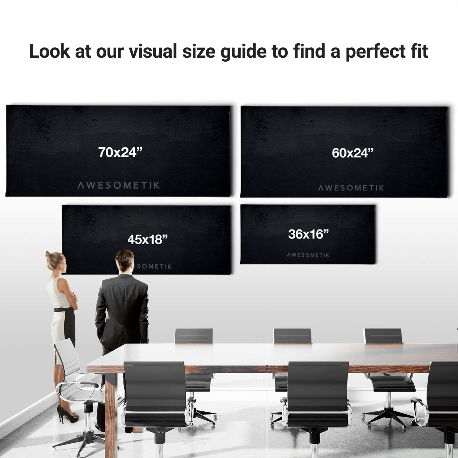 New York City Skyline Panoramic Canvas Wall Art - Black & White NYC Skyline Print, Office & Home Decor, Ready to Hang, Made in USA (45