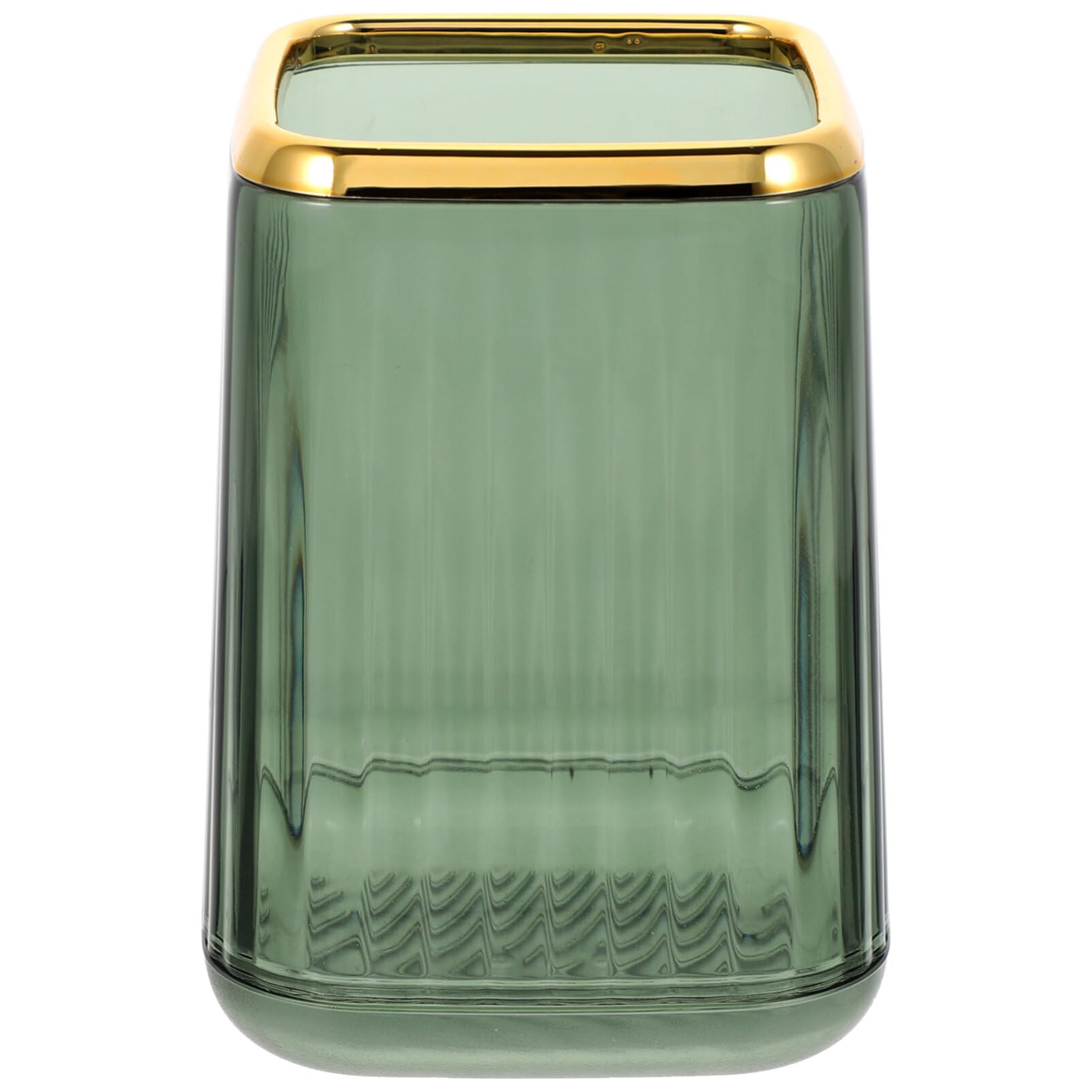 EXCLUZO Makeup Brush Holder Organizer - Striped Cosmetic Brush Container & Pen Pencil Holder - Desktop Makeup Brush Cup for Vanity, Bathroom, Office (Green) - Perfect for Makeup Artists & Beauty Enthusiasts