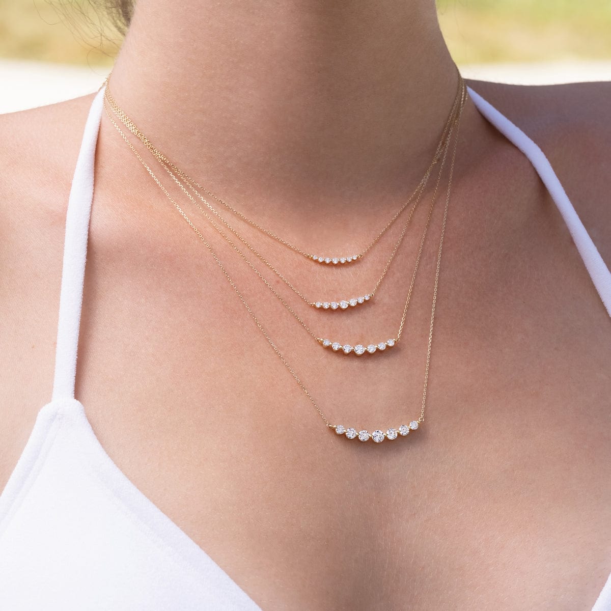 Elegant Floating White Diamond Necklace for Women - Perfect for Weddings, Anniversaries & Special Occasions