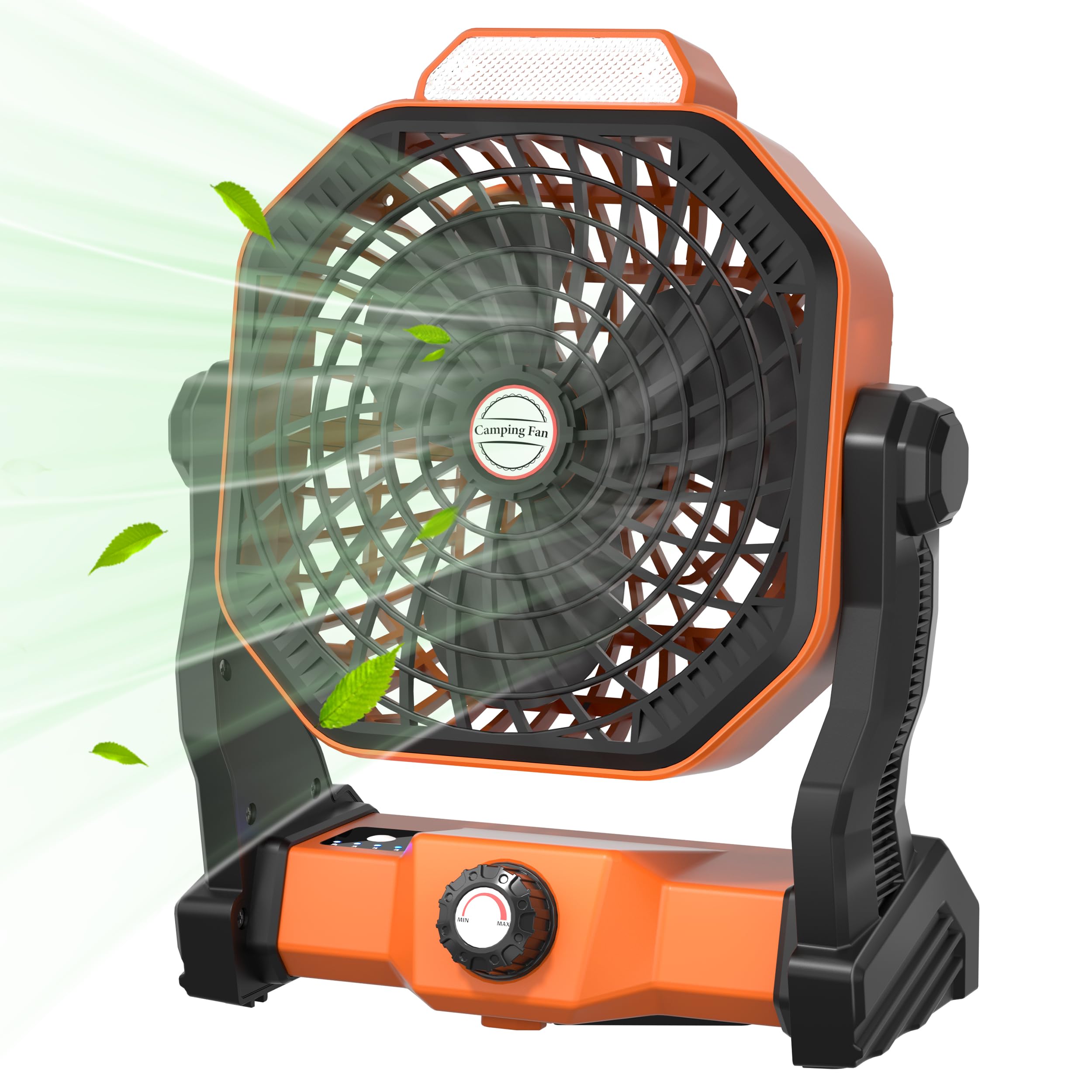 Rechargeable Camping Fan with LED Lantern - 10400mAh Battery Powered Portable Tent Fan for Outdoor Travel, Home, Office & Desk Use - Essential Personal Cooling Fan for Camping, Hiking & Emergency Situations