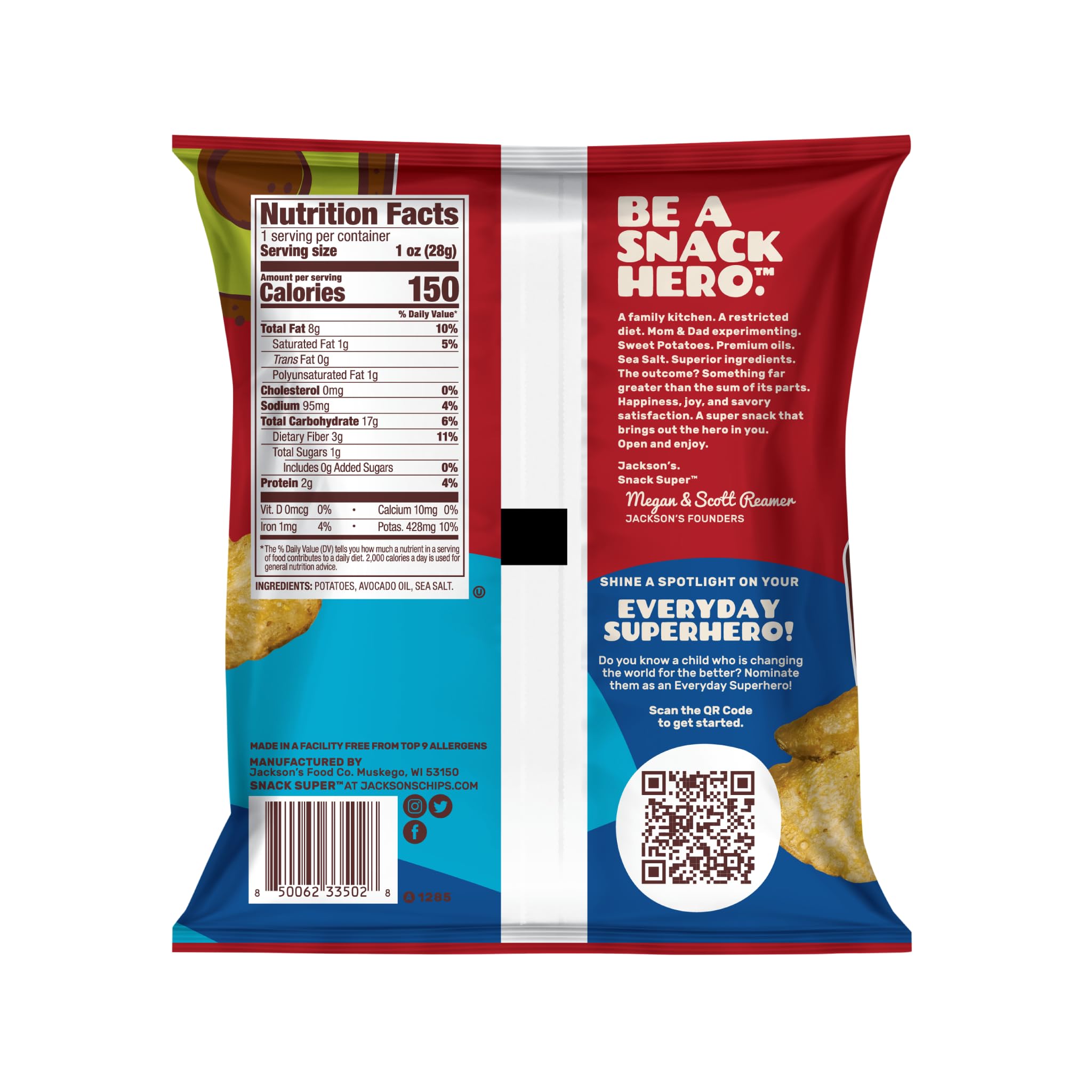 Jackson’s Classic Kettle Chips with Sea Salt – 1oz Bags (Pack of 15) – Made with Premium Avocado Oil – Gluten Free, Vegan, Kosher & Allergen-Friendly Snacks – Perfect for Parties, School Lunches & On-the-Go Snacking – Shark Tank Featured Product
