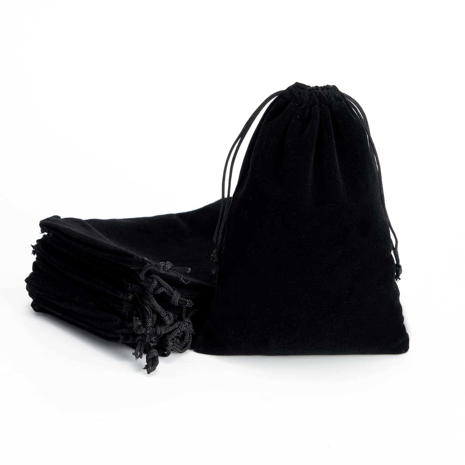 Tendwarm 20 Pack 4x6 Inch Black Velvet Drawstring Bags - Small Jewelry Pouches for Candy, Rings & Gifts - Perfect for Christmas Favors, Wedding Party Favors & Special Occasions