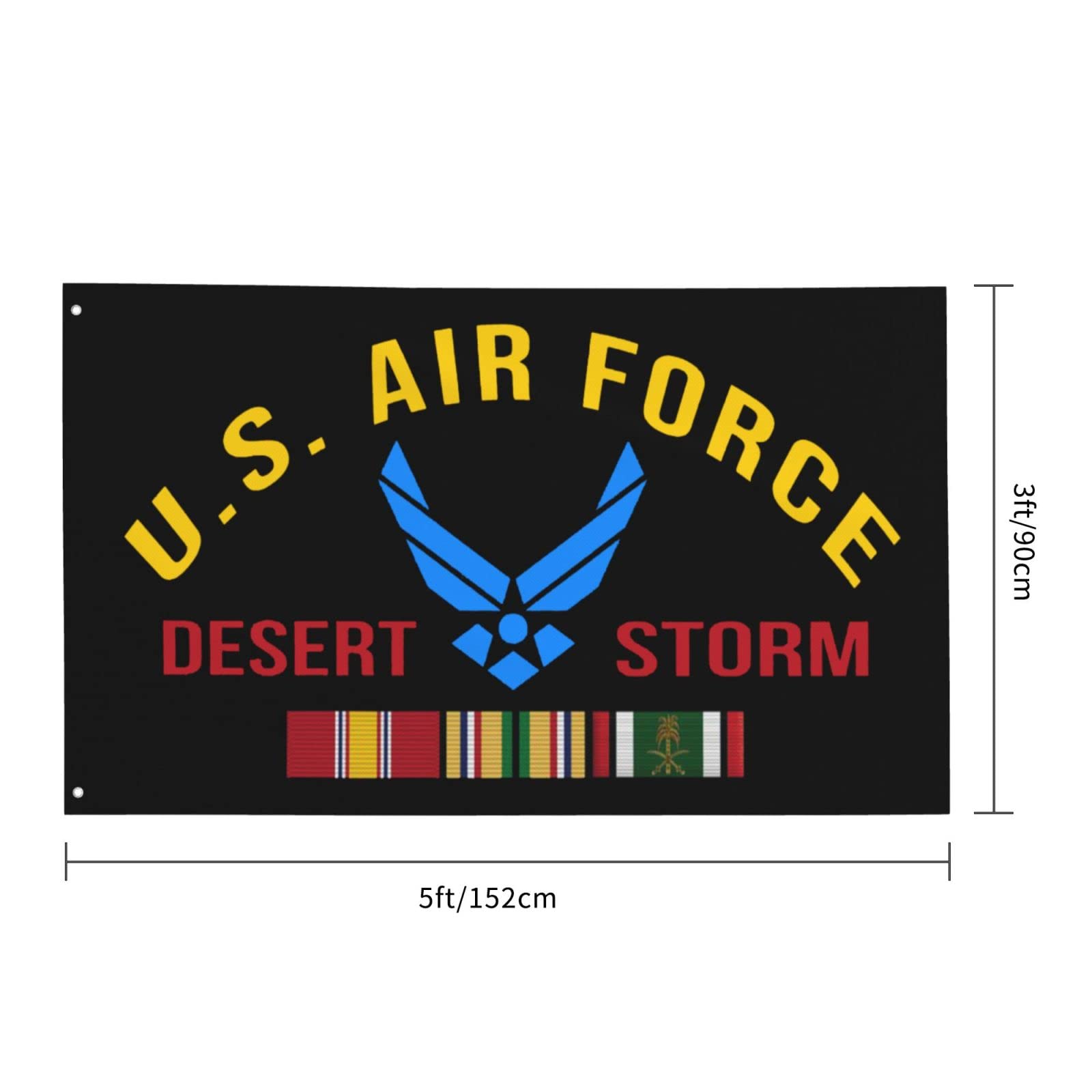 US Air Force Desert Storm Veteran Flag 3x5 FT - Outdoor American Military Garden & House Decor with Metal Grommets - Perfect for Yard, Banner, Patriotic Displays & Veterans Day Celebrations