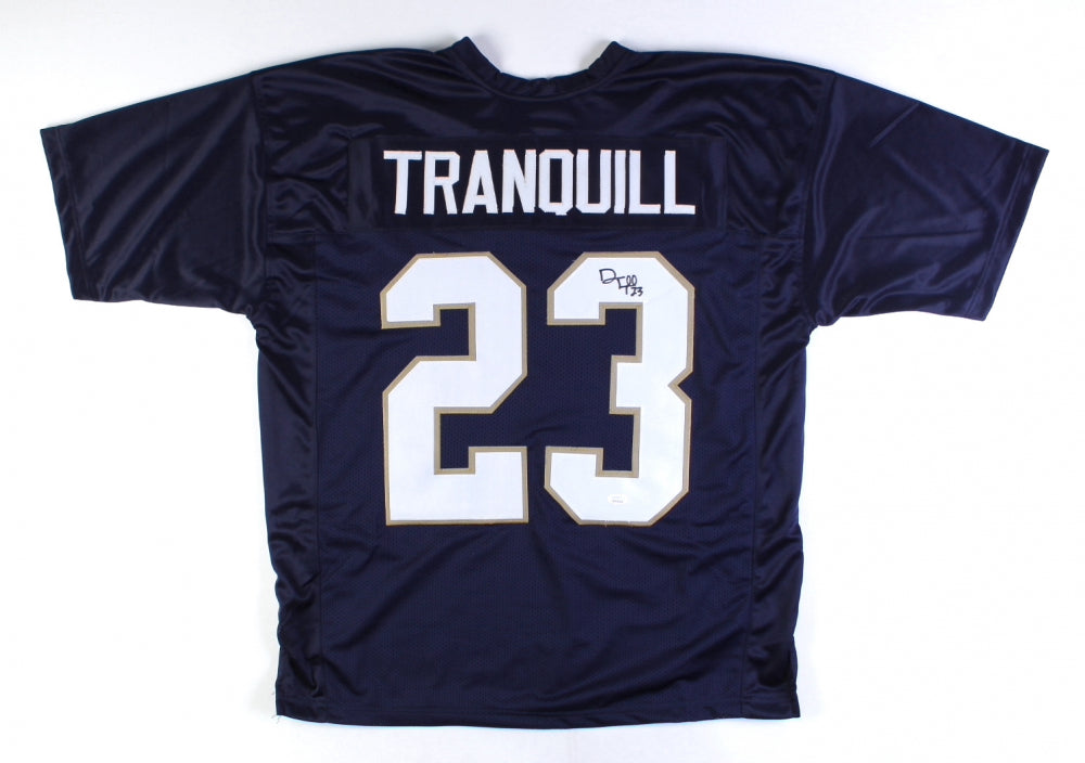 Drue Tranquill Autographed Notre Dame Fighting Irish Football Jersey #23 - Perfect for Collectors, Fans, and Game Day Memorabilia