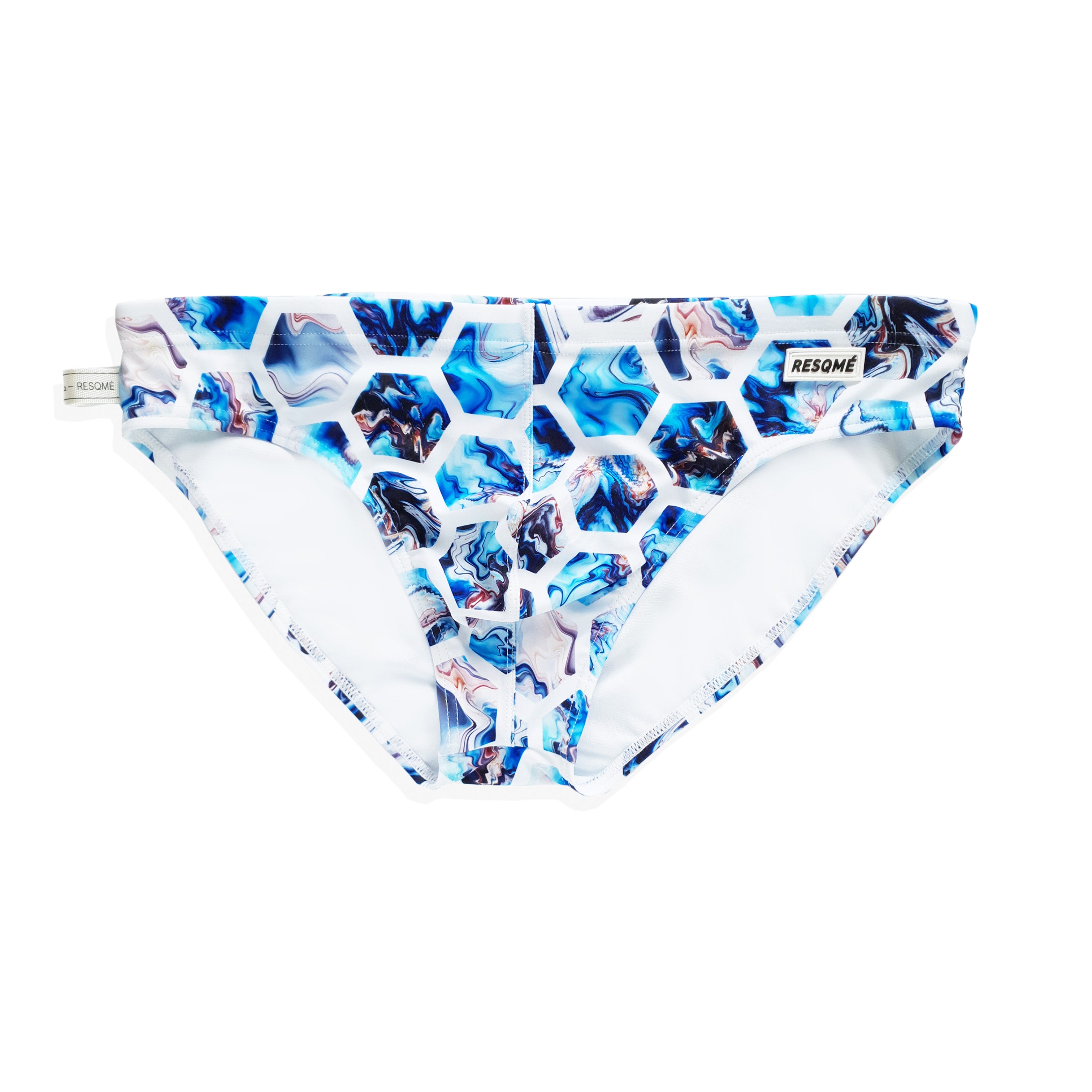 Hexagon Ocean Pattern Non-Slip Bath Mat - Water Absorbent Shower Rug for Bathroom, Kitchen, and Poolside Use