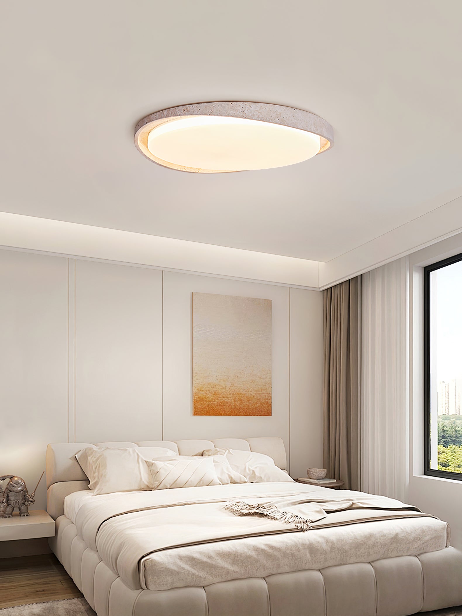 Modern Lumen Arc Ceiling Light Fixture - Adjustable LED Hanging Pendant Lamp for Living Room, Bedroom, or Dining Room Decor - Perfect for Contemporary Home Lighting Design