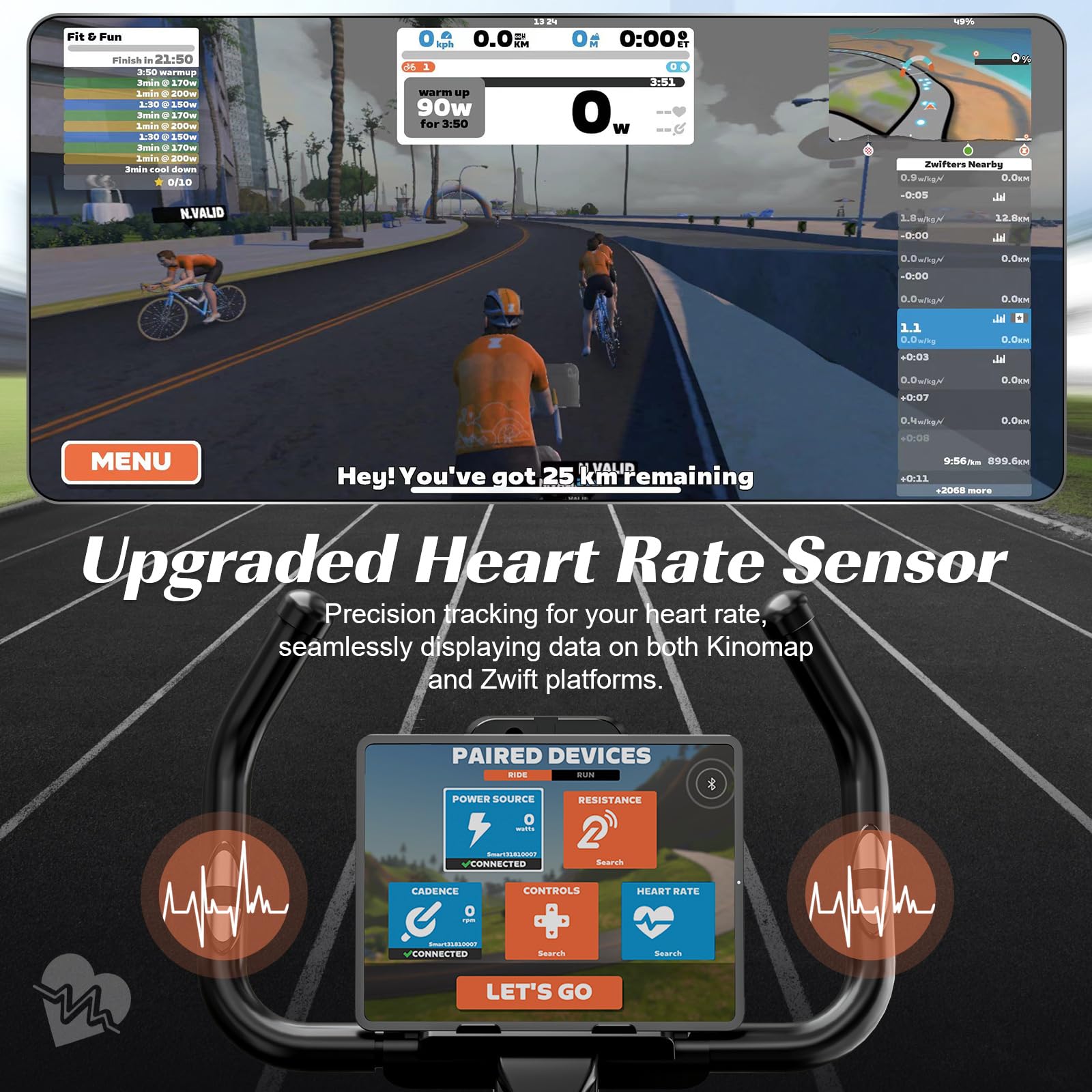Labgrey Magnetic Exercise Bike - Smart App Compatible Indoor Cycling Bike with Heart Rate Sensor, Adjustable Resistance, Comfortable Seat Cushion & Quiet Operation - Perfect for Home Cardio Workouts, Weight Loss Training & Fitness Enthusiasts