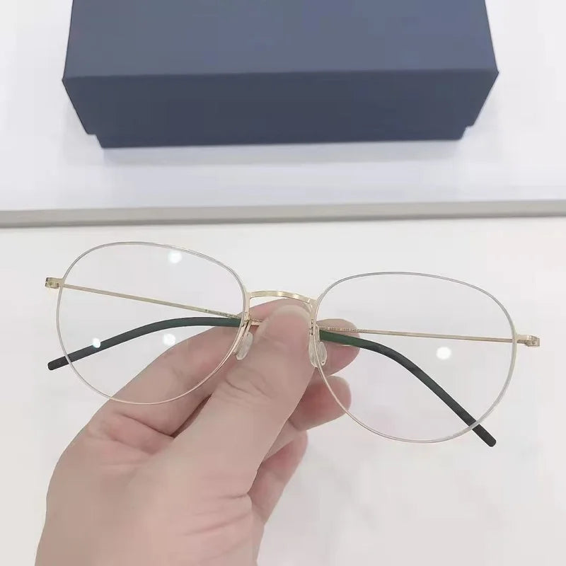 Stylish Aimee Unisex Full Rim Oval Screwless Titanium Eyeglasses Frame 5512 - Lightweight & Durable for Work, Reading & Everyday Wear