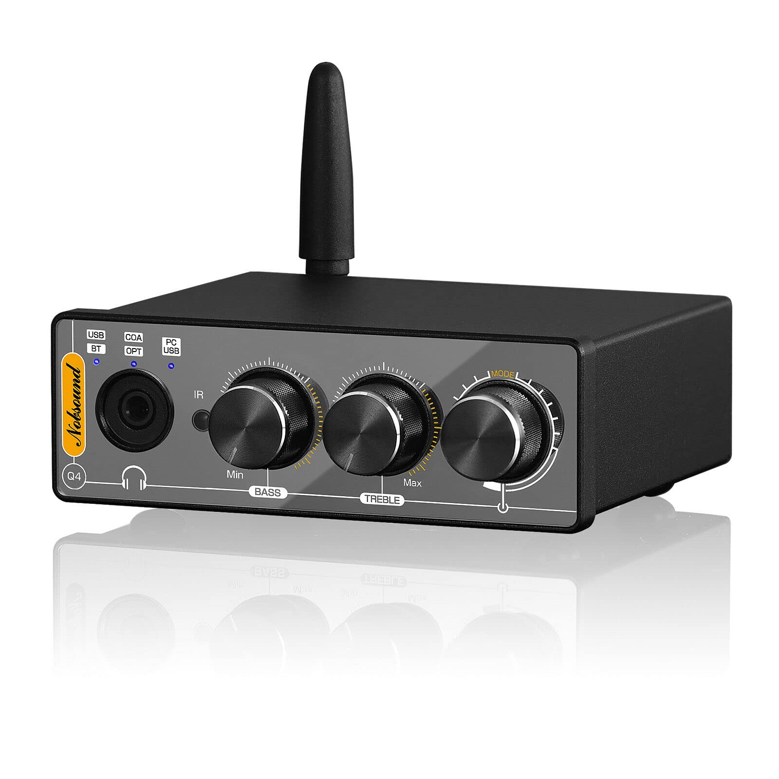 Nobsound Q4 DAC Bluetooth 5.0 Headphone Amp - Hi-Fi Audio Converter for PC/USB/Coaxial/Optical to RCA - Home Studio & Gaming