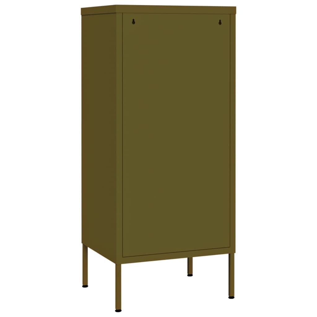 vidaXL Olive Green Steel Storage Cabinet with Adjustable Shelves - 16.7