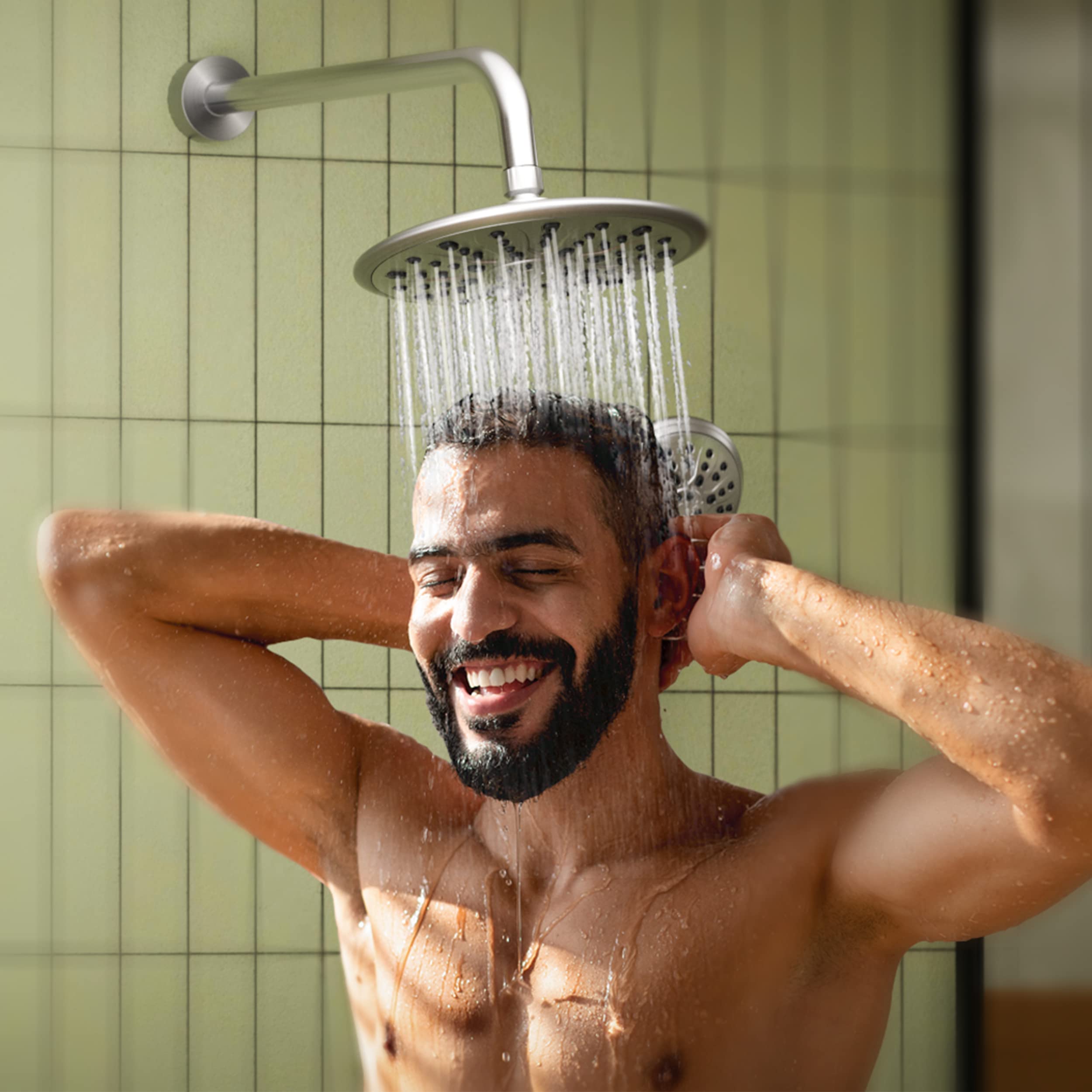 Gabrylly Brushed Nickel Shower System - 8