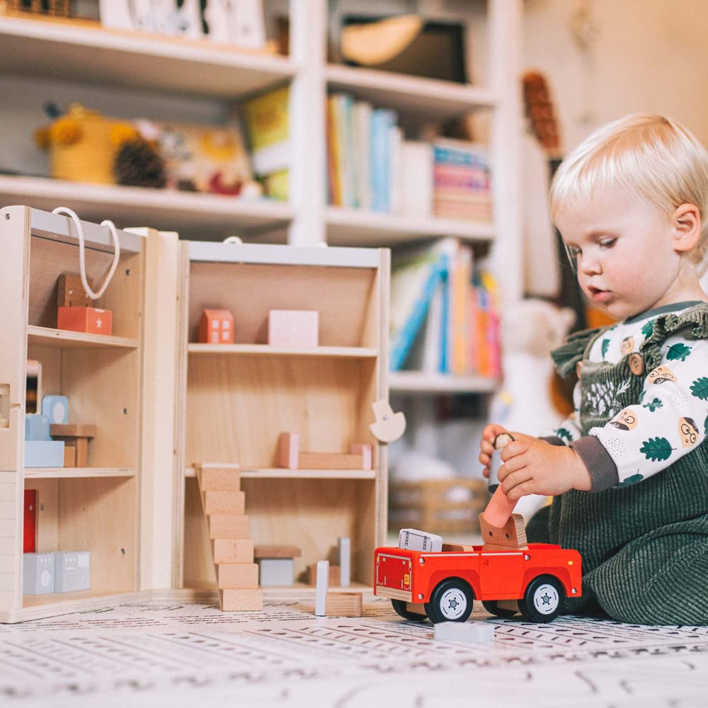 Bigjigs Toys My First Dolls House - Wooden Dollhouse for Toddlers with 13pc Furniture Set | Girls Pretend Play Toy | Perfect Gift for 3 Year Old | Indoor Imaginative Play & Early Childhood Development