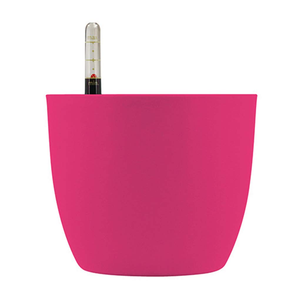 Youngy Self Watering Flower Pots - 6x5 Inch Indoor Planters with Water Level Indicator, Hot Pink - Perfect for Home Decor, Office Plants & Herb Gardens