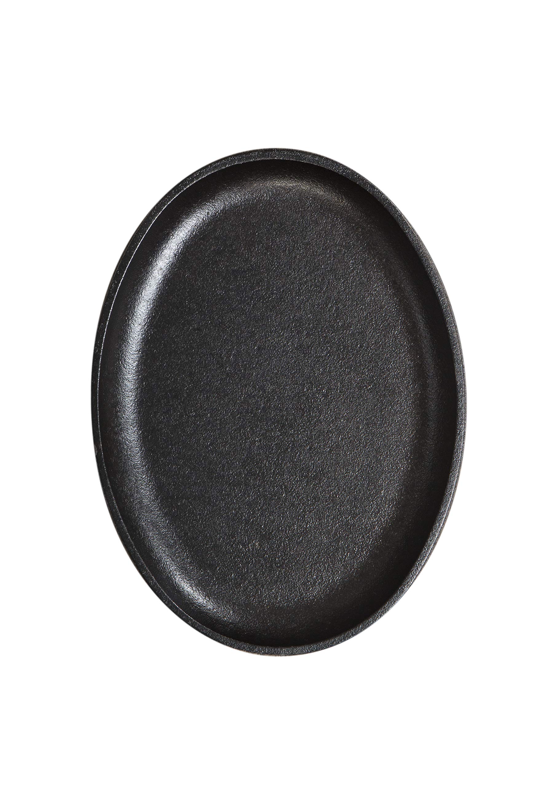 Lodge Logic 10 Inch Pre-Seasoned Cast Iron Handless Oval Serving Griddle - Perfect for Camping, Outdoor Cooking & Family Breakfasts