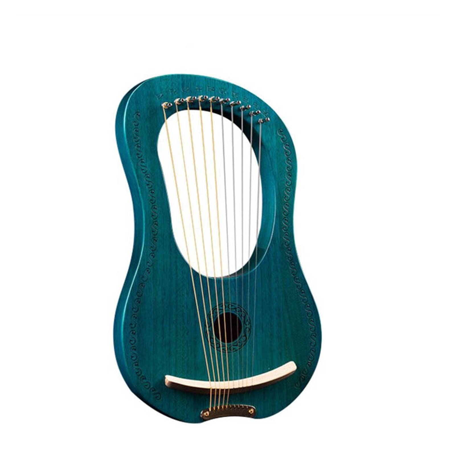 10 String Lyre Harp - Mahogany Wooden Musical Instrument for Adults & Beginners | Handcrafted Performance Harp with Beautiful Tone (Color 07) | Perfect for Meditation, Music Therapy, Home Decor & Gift Giving