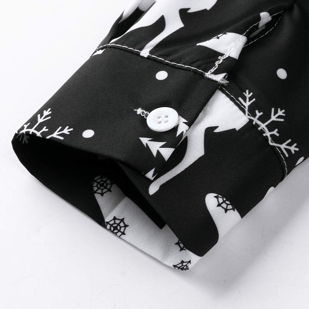 Men's Christmas Hawaiian Shirts - Long Sleeve Button Down Dress Shirts for Vacation & Holiday Parties - Plus Size Santa Themed Casual Tops for Beach, Christmas Gatherings & Festive Events