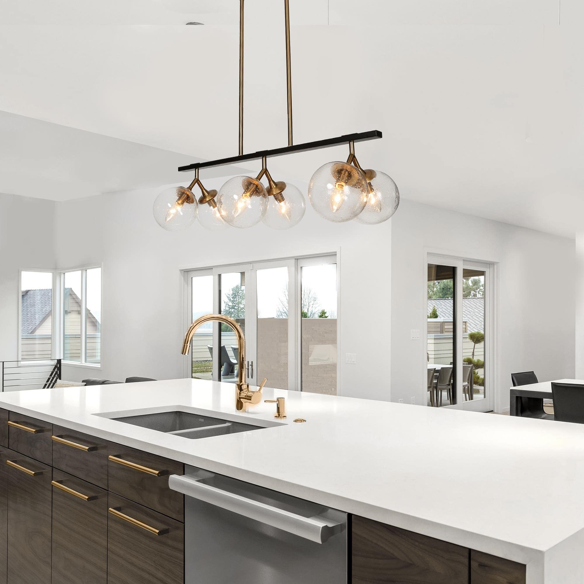 KSANA Modern Linear Chandelier for Dining Room - 28.5