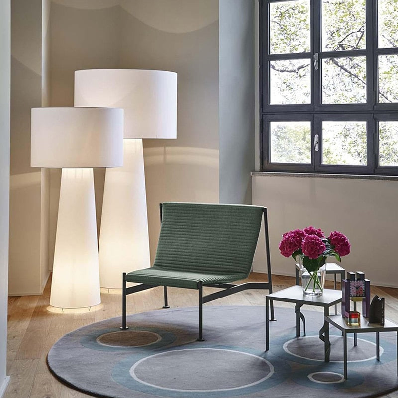 Nordic Minimalist Cream Fabric Floor Lamp - Modern Home Decor for Living Room, Bedroom & Office Lighting
