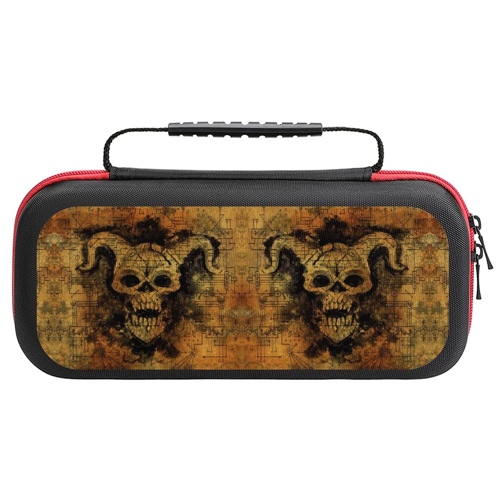 Devil Goat Printed Travel Carrying Case for Nintendo Switch Lite - Portable Storage Bag for Console, Games & Accessories - Perfect for Gaming On The Go, Commuting & Travel