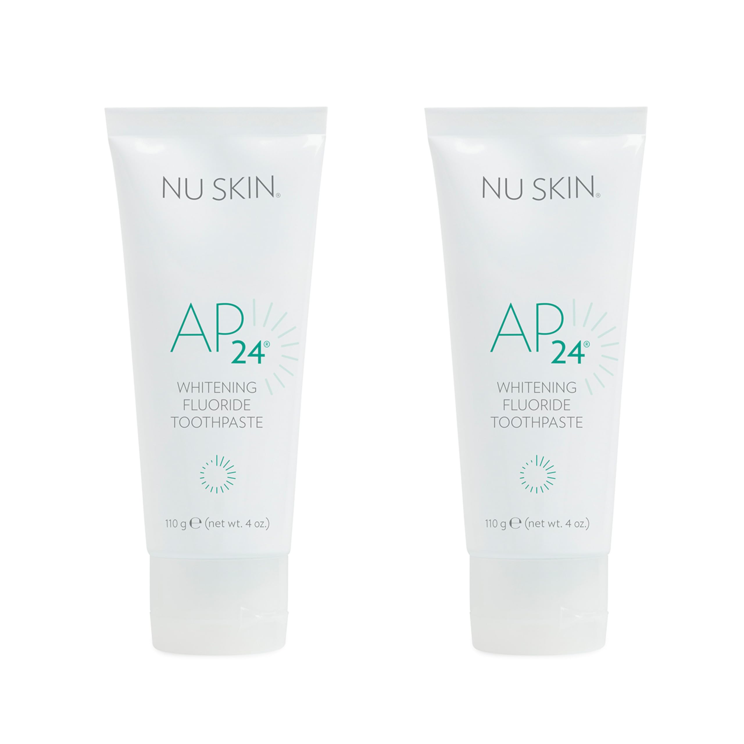 Nu Skin AP 24 Whitening Fluoride Toothpaste 4oz - Brightens & Whitens Teeth, Fights Cavities | Vanilla Mint Flavor | 2 Pack for Daily Oral Care & Fresh Breath